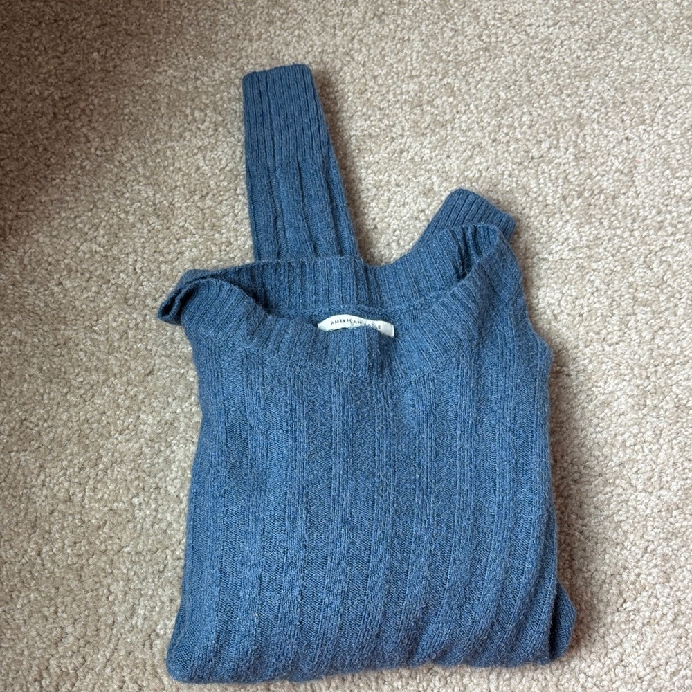Ribbed Blue Women’s Sweater American Eagle